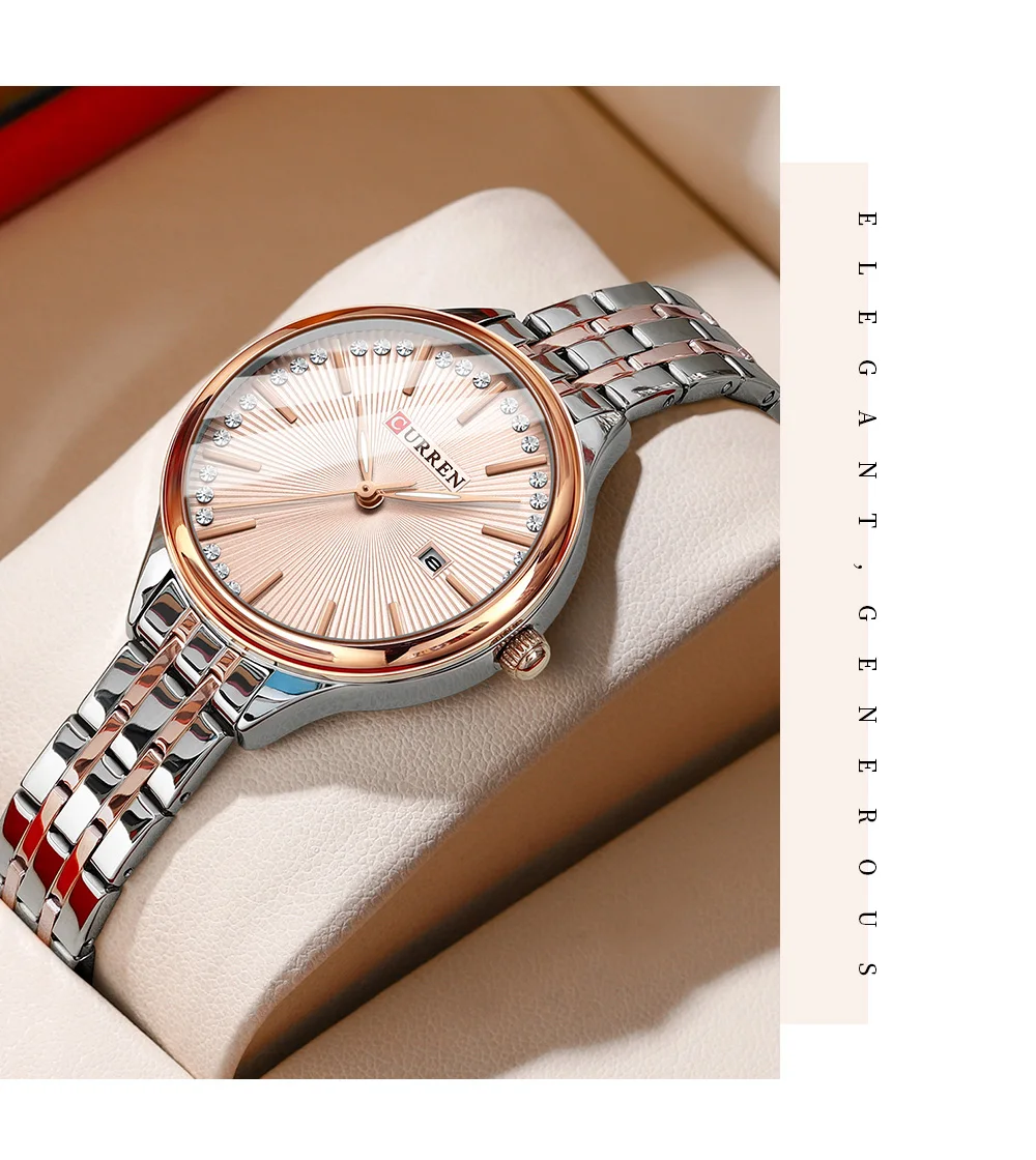 Curren 9099 Watch For Women - Silver Rose1 Curren 9099 Watch For Women - Silver Rose
