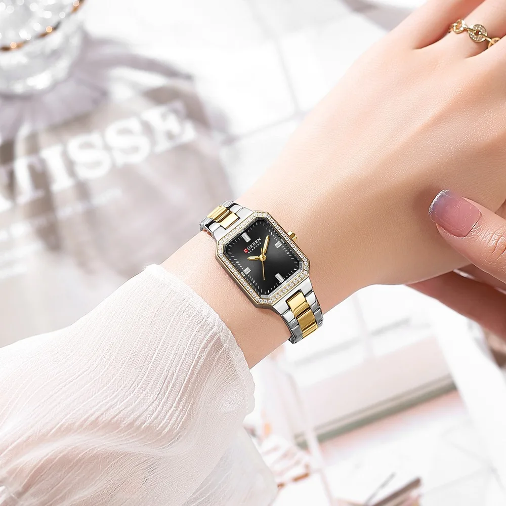 Curren 9102 Watch For Women - Silver Gold Black2 Curren 9102 Watch For Women - Silver Gold Black