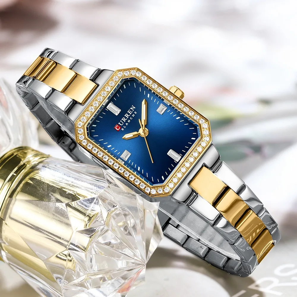 Curren 9102 Watch For Women - Silver Gold Blue1 Curren 9102 Watch For Women - Silver Gold Blue