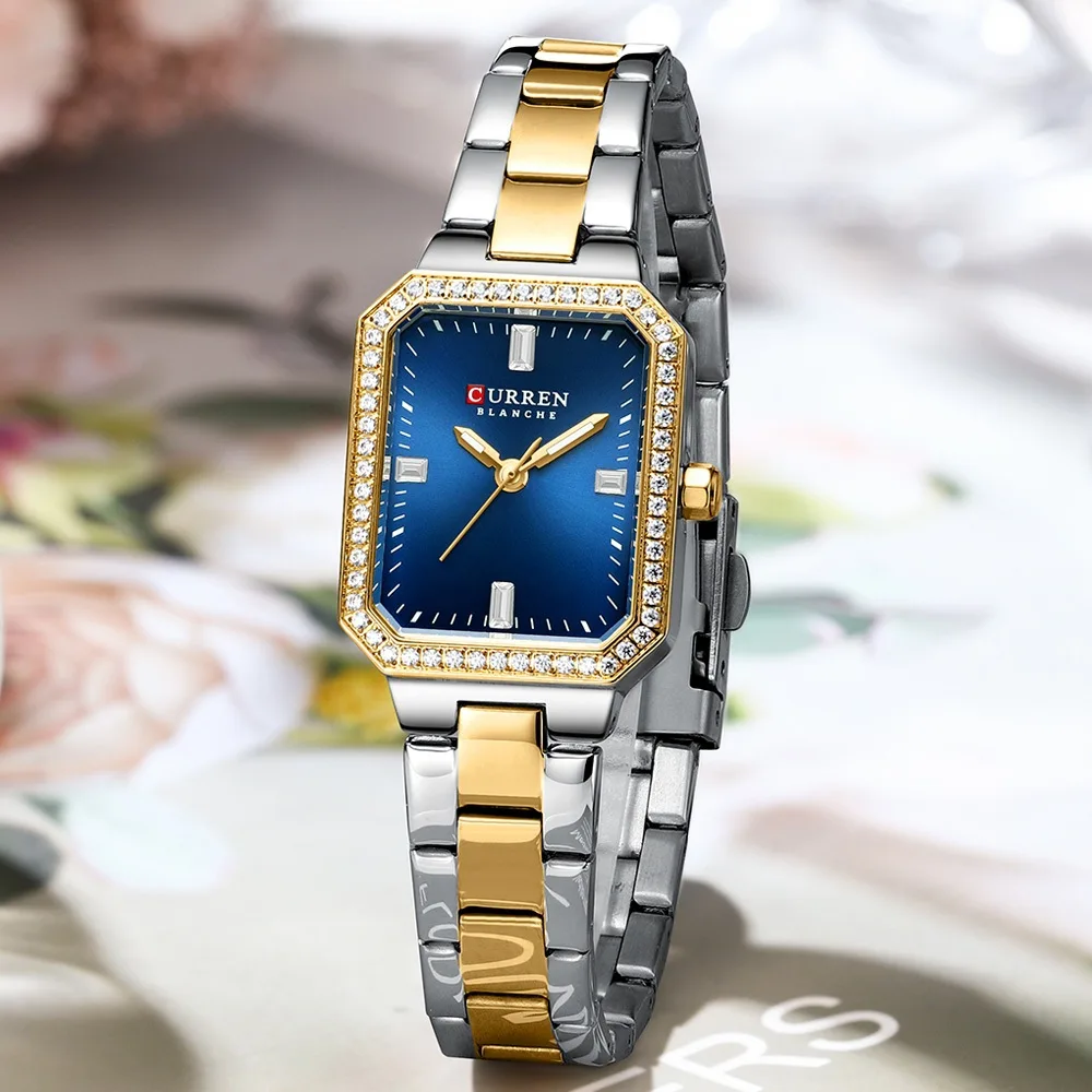 Curren 9102 Watch For Women - Silver Gold Blue3 Curren 9102 Watch For Women - Silver Gold Blue