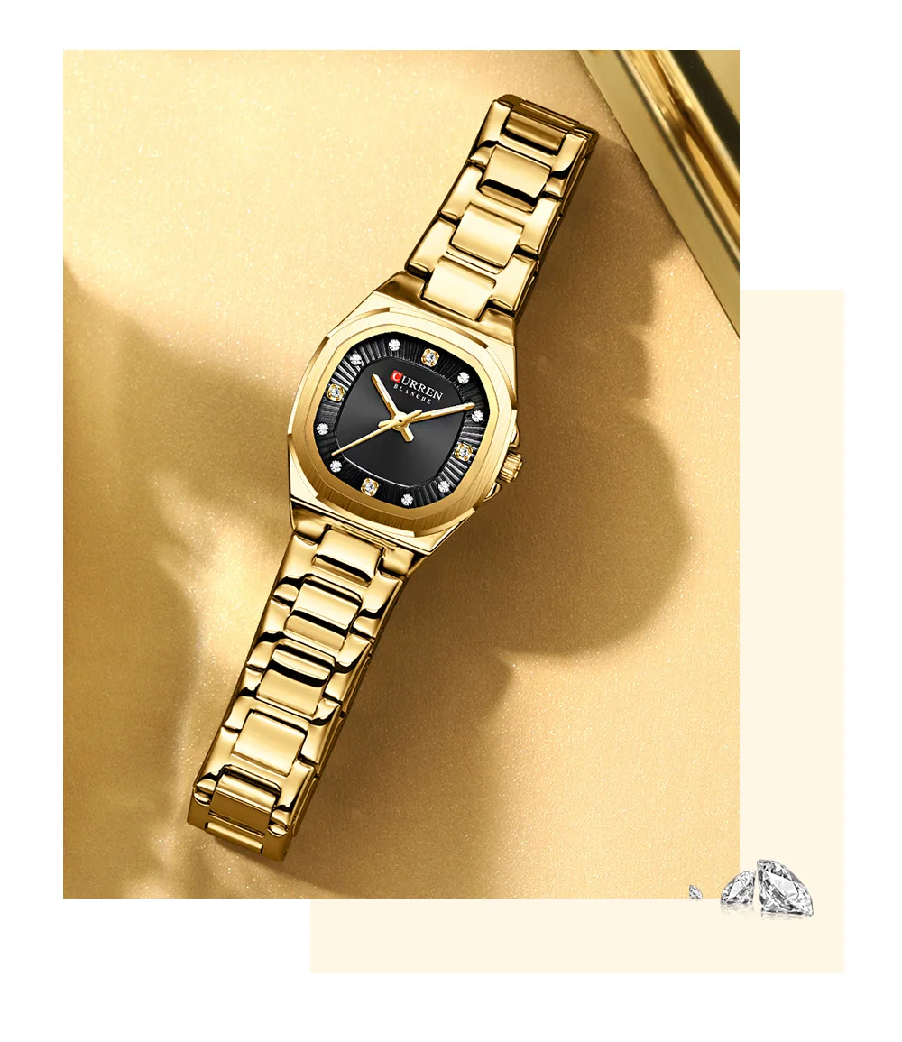 Curren 9104 Watch For Women-Gold Black2 Curren 9104 Watch For Women-Gold Black2