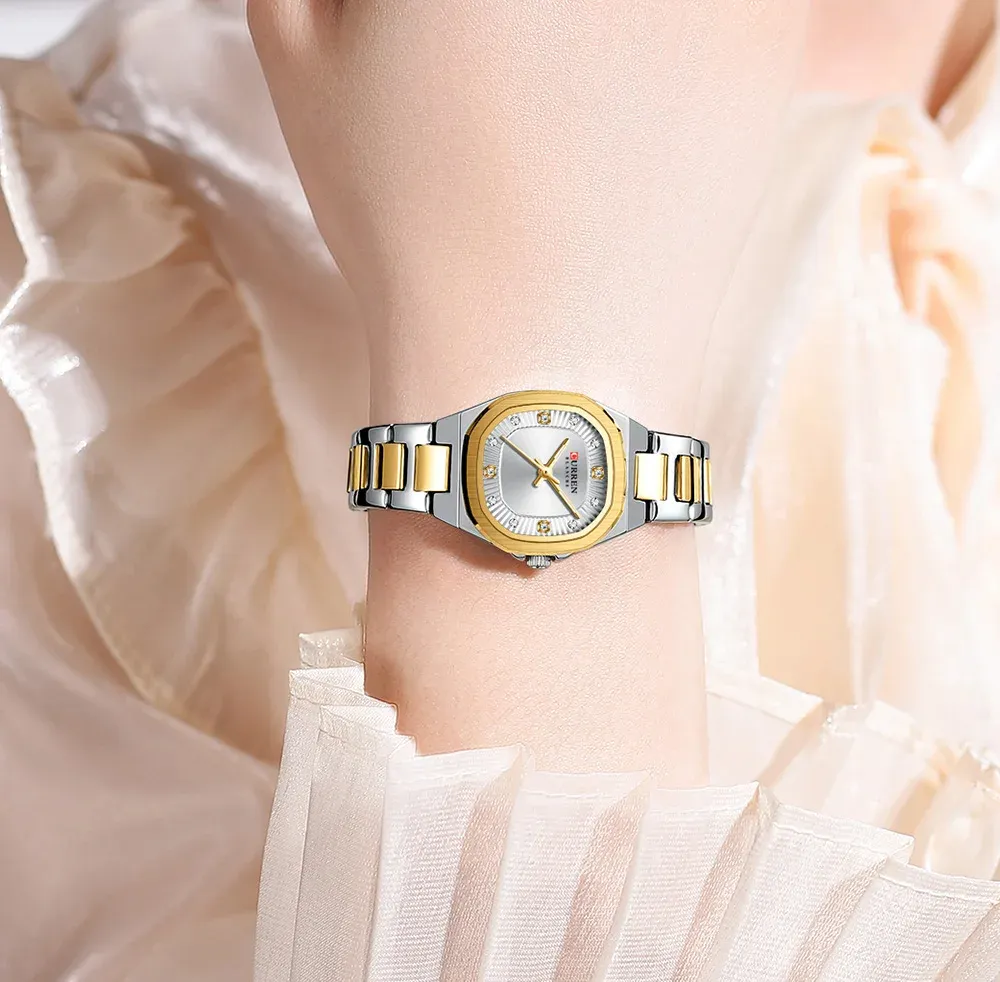 Curren 9104 Watch For Women - Silver Gold1 Curren 9104 Watch For Women - Siver Gold1