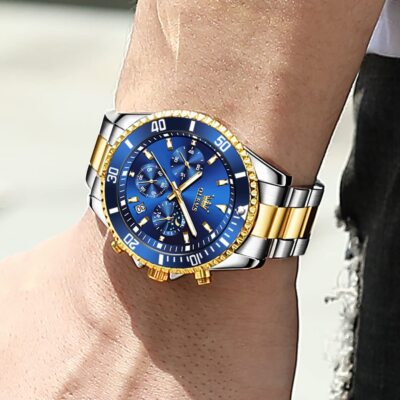 OLEVS 2870 Watch for Men - Silver Golden Blue 6 OLEVS 2870 Watch for Men - Silver Golden Blue