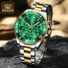 OLEVS 2870 Watch for Men - Silver Golden Green