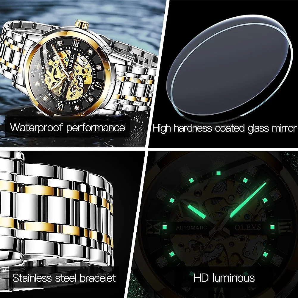 OLEVS 9901 Automatic Watch For Men - Gold Black 2 OLEVS 9901 Automatic Watch For Men - Gold Black