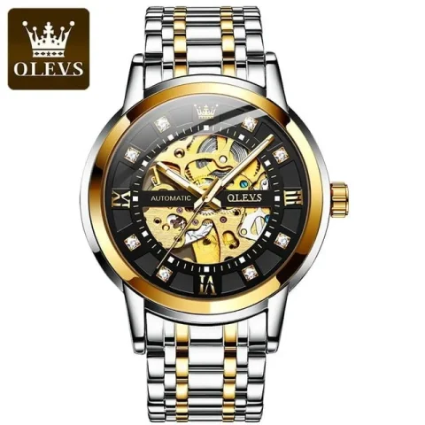 OLEVS 9901 Automatic Watch For Men - Gold Black