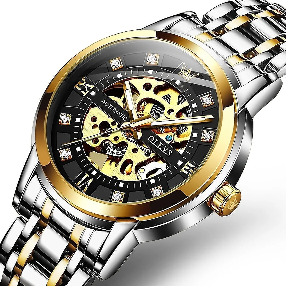 OLEVS 9901 Automatic Watch For Men - Gold Black1 OLEVS 9901 Automatic Watch For Men - Gold Black