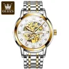 OLEVS 9901 Automatic Watch For Men - Gold White