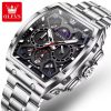 Olevs 2942 CH For Men - Silver Black