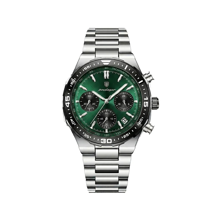 POEDAGAR 697 Men’s Chronograph Watch - Silver Green POEDAGAR 697 Men’s Chronograph Watch - Silver Green