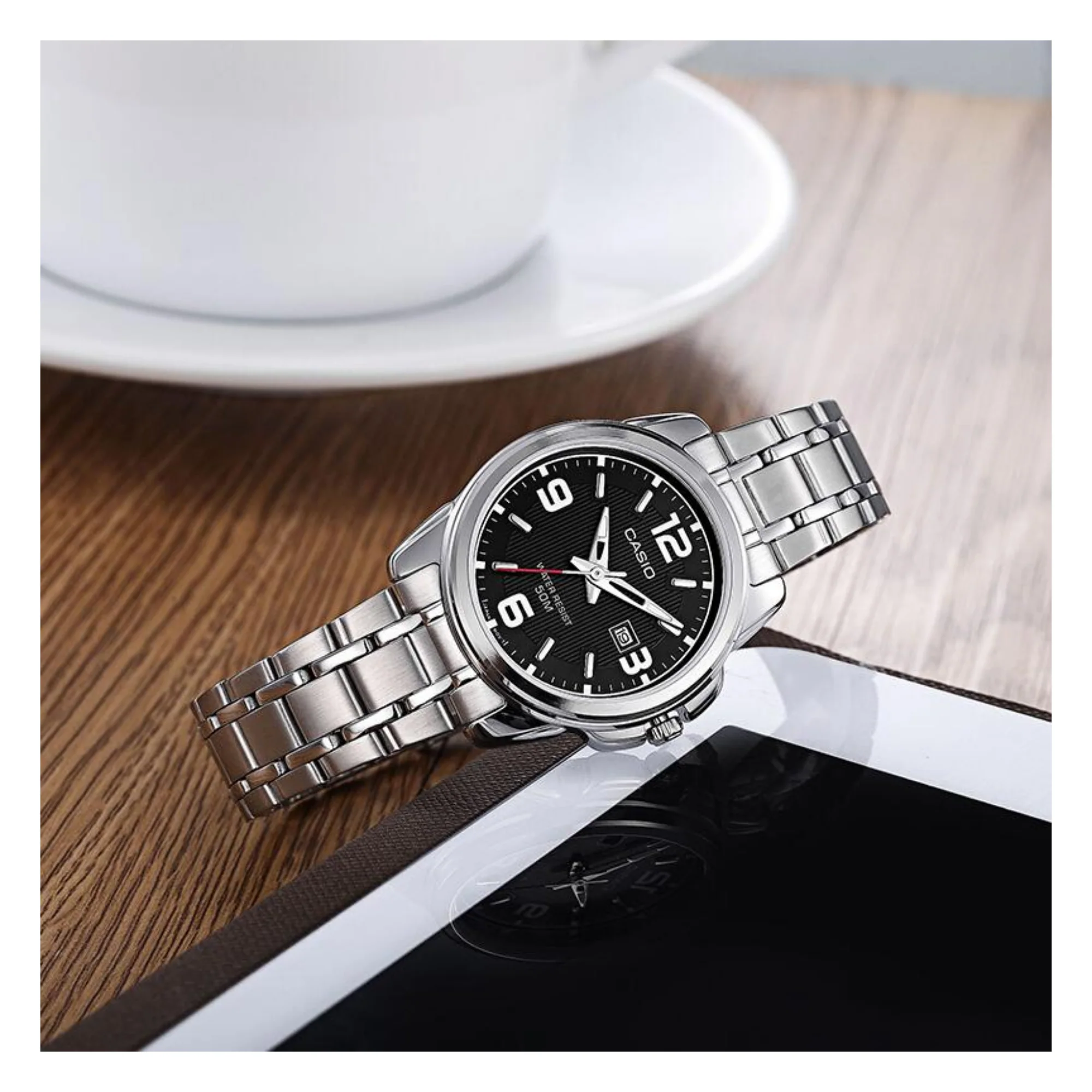 WW0357 Casio Enticer Date Silver Ladies Chain Watch LTP-1314D-1AVDF WW0357 Casio Enticer Date Silver Ladies Chain Watch LTP-1314D-1AVDF
