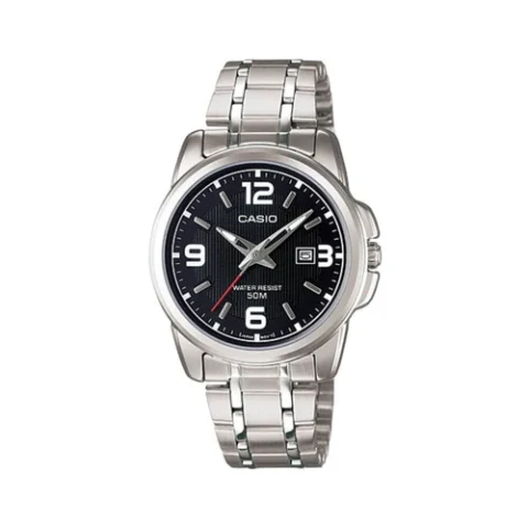 Home With AJAX WW0357 Casio Enticer Date Silver Ladies Chain Watch LTP-1314D-1AVDF