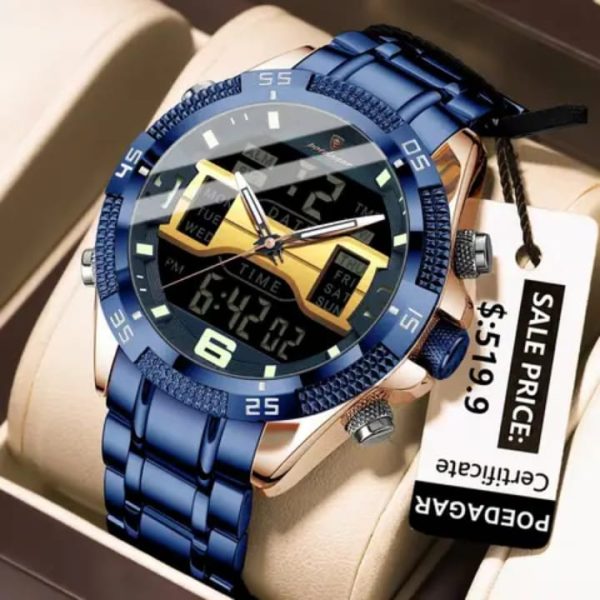 Poedagar 103 Watch For Men - Rose Blue Poedagar 103 Watch For Men - Rose Blue