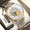 POEDAGAR 1416 Automatic Mechanical Stainless Steel Men’s Watch – Gold White