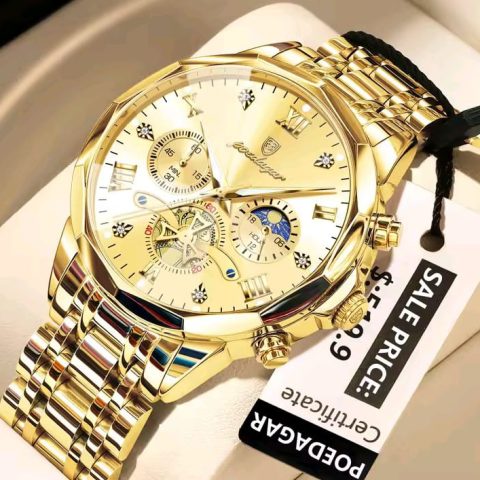 POEDAGAR 938 Watch For Men - Full Golden