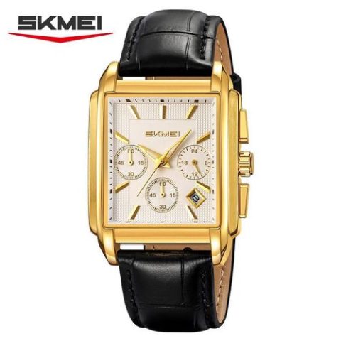 SKMEI 2339 Watch For Men-Gold White